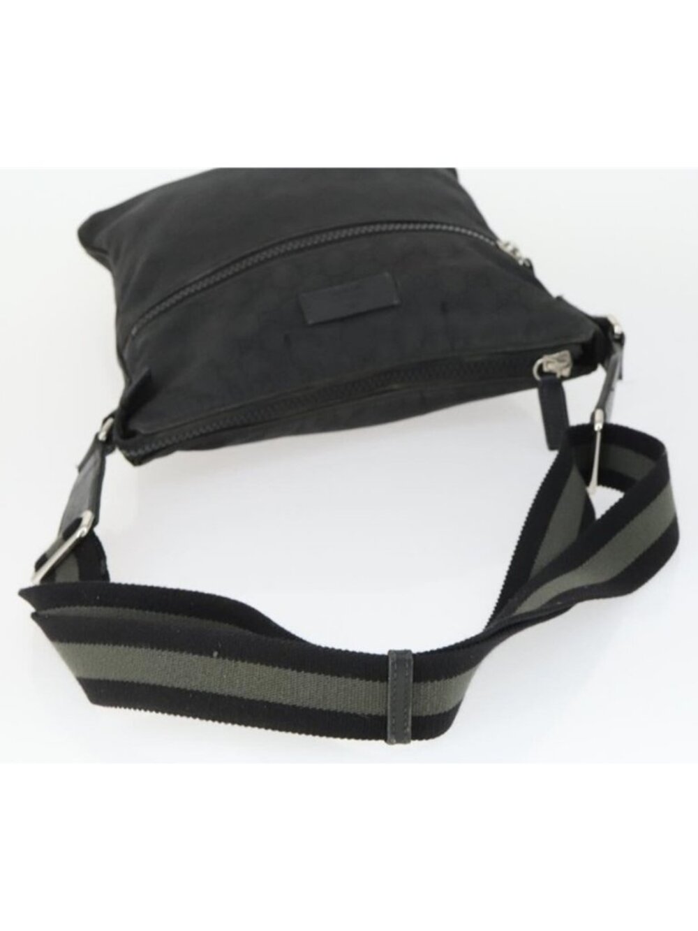 Authentic GUCCI GG Canvas Shoulder Bag Nylon Black Silver 449184 - Picture 14 of 16